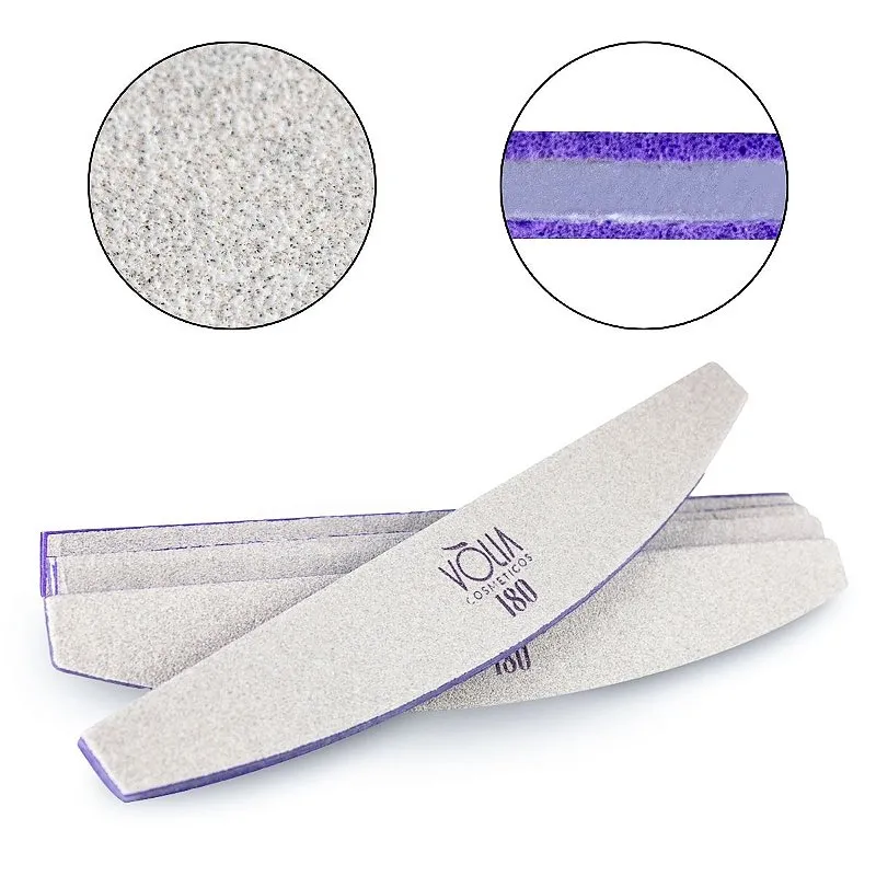 Kit 05 Lixas Bumerangue Lavável Vòlia Gramatura 180 Unhas