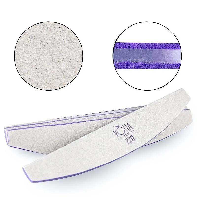 Kit 05 Lixas Bumerangue Lavável Vòlia Gramatura 220 Unhas