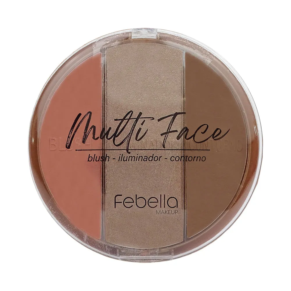 50110 Blush, Iluminador e Contorno | Multi Face | Febella