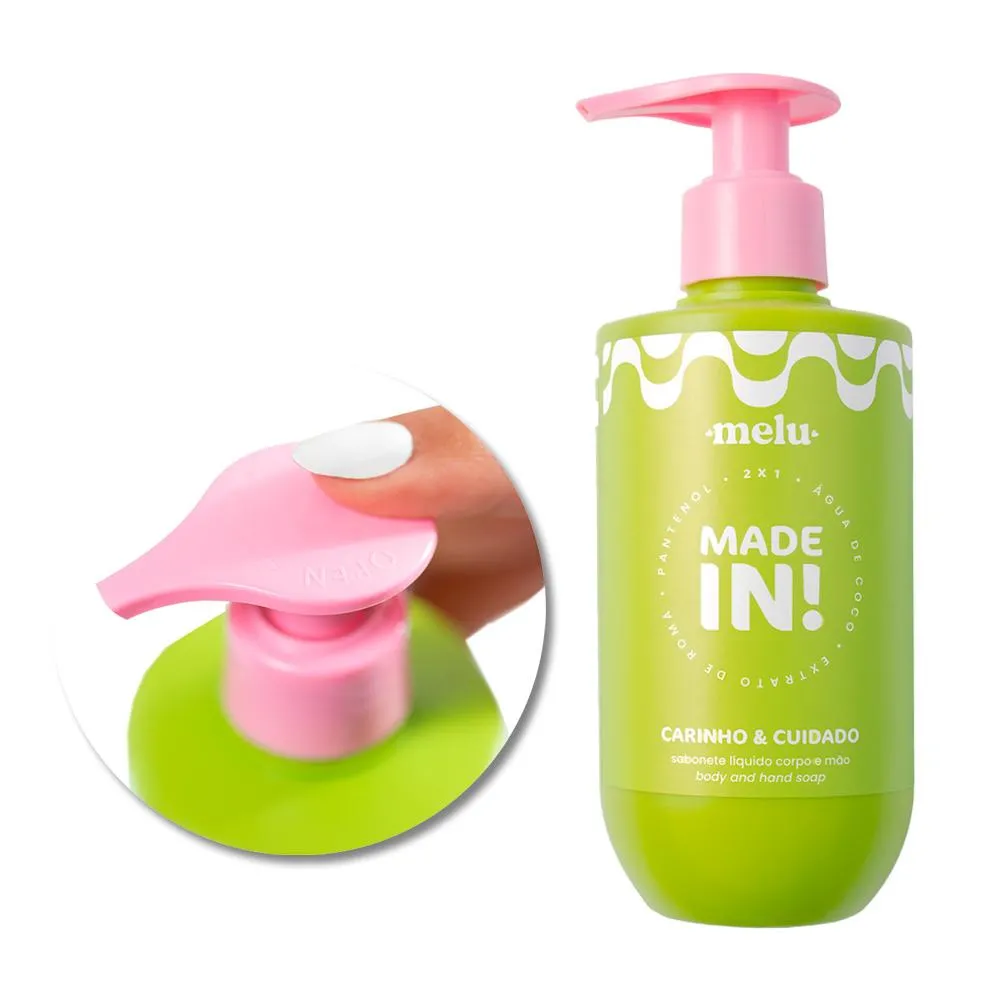 Sabonete líquido corpo e mão Carinho & Cuidado | Made In | Melu