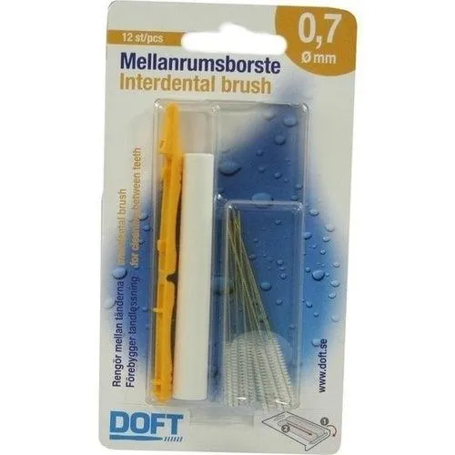 Brusco interdental doft 0,7 mm com alça intercambiável 12 pcs