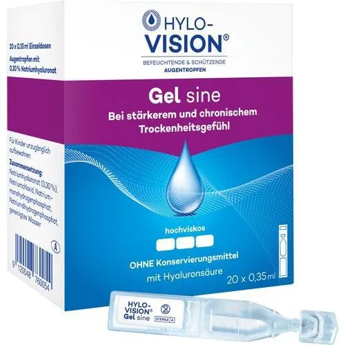 Hylo-Vision Gel Sine Pipettes de dose única 20x0,35 ml