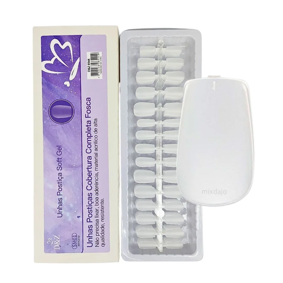 Unhas Soft Gel Fosca Quadrada Média 300un 8544