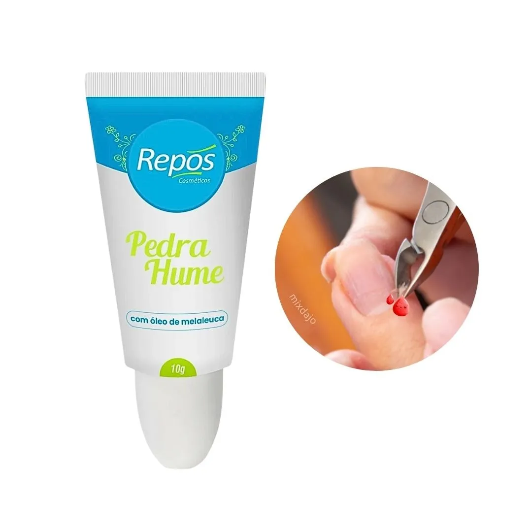 Pedra hume em gel Repós 10g com óleo de melaleuca