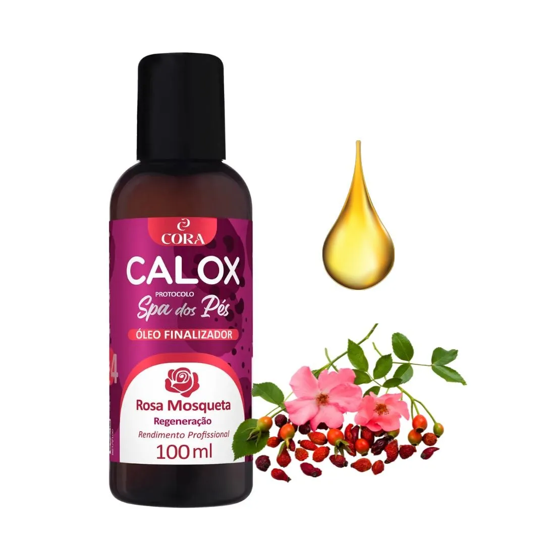 Óleo finalizador calox Spa dos pés 100ml Rosa mosqueta Cora
