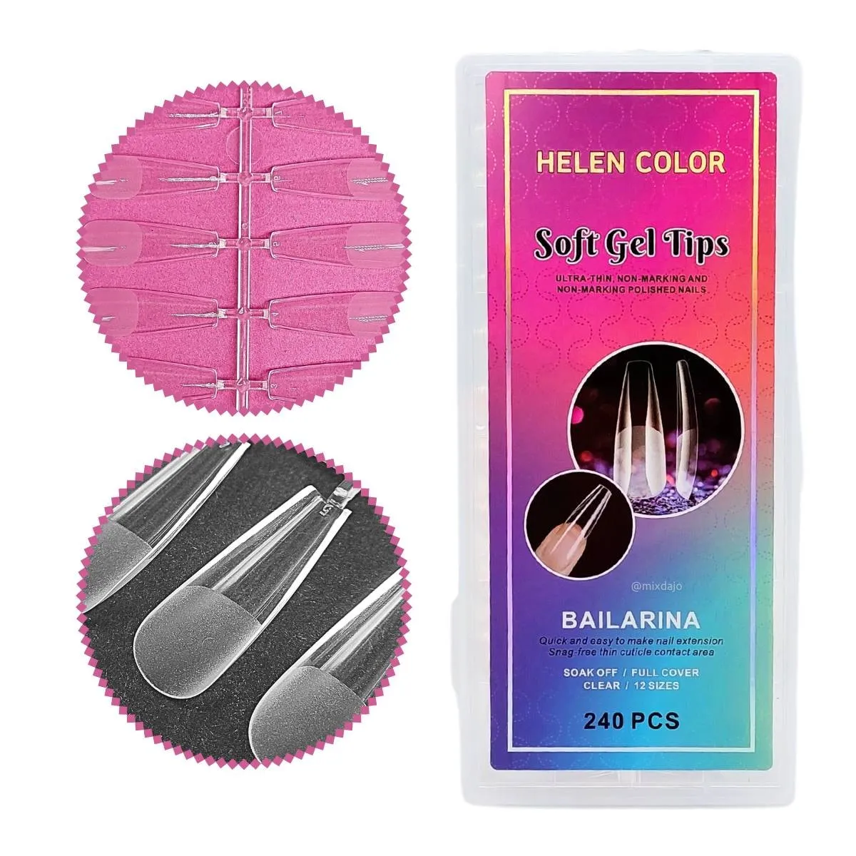 Postiça Soft Gel Helen Color Bailarina 240un