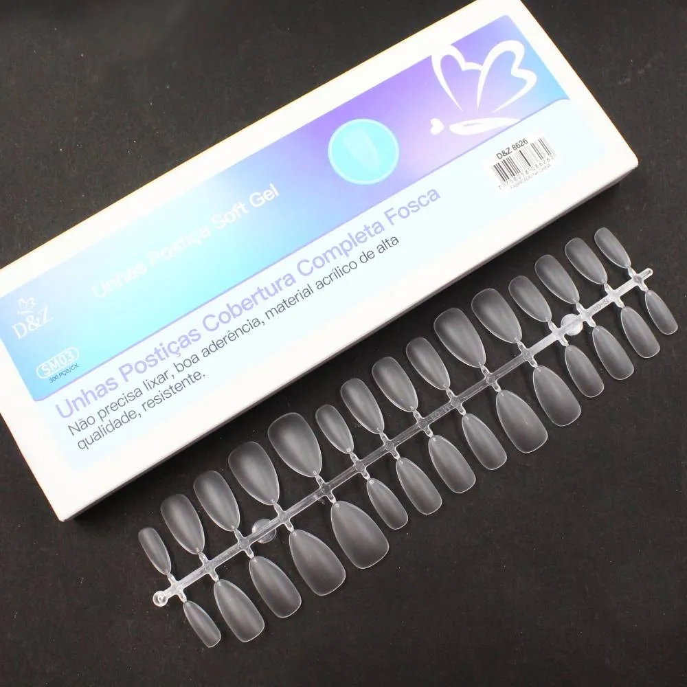 Postiças Soft Gel Acrílico Fosca Almond 300un 8626