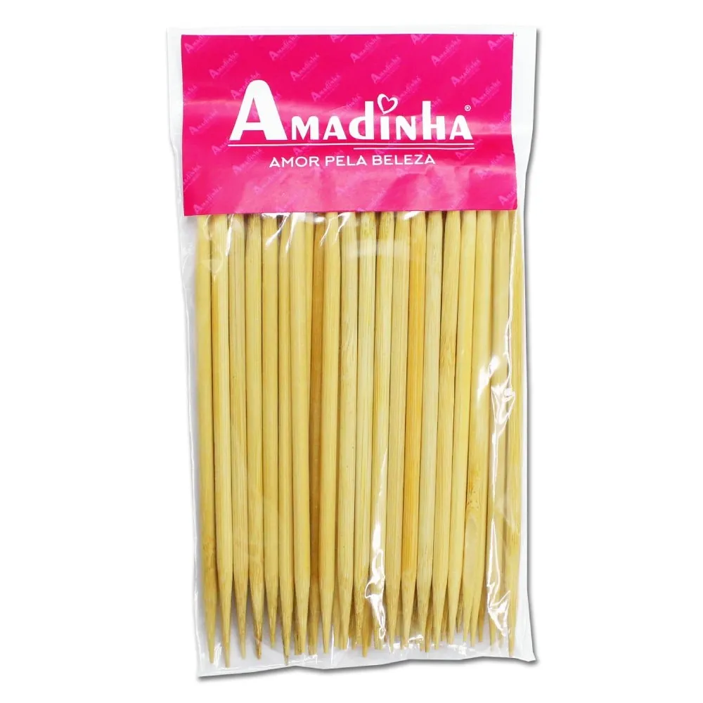 Palito de Bambu Ponta Dupla Amadinha c/ 50un