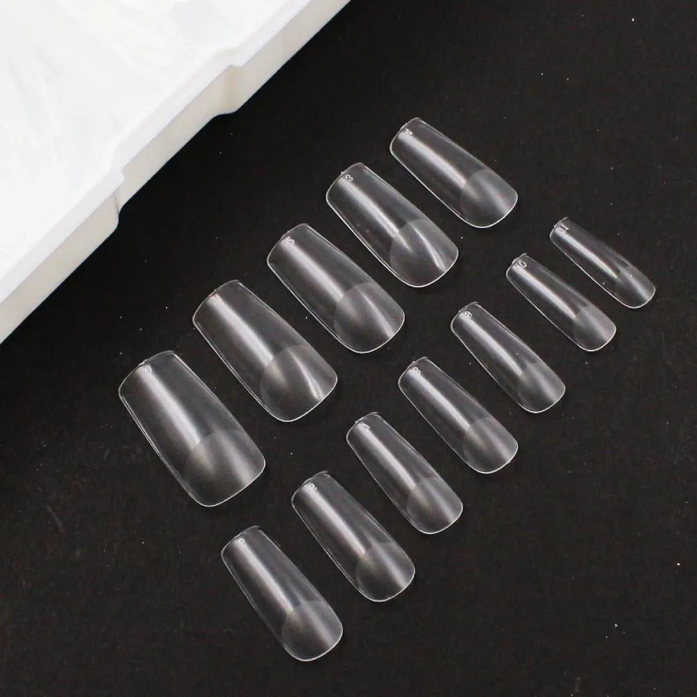 Postiças Soft Gel Quadrada Média Transparente D&Z 500 Peças