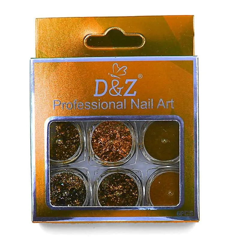 Kit Para Decoração Cobre Com Glitter E Foil 6 Potes