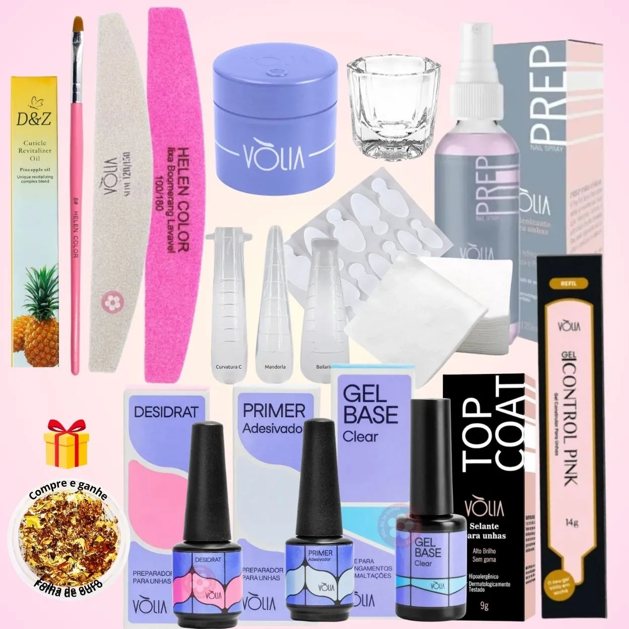 Kit Iniciante Alongamento De Unhas No Molde F1 Vòlia