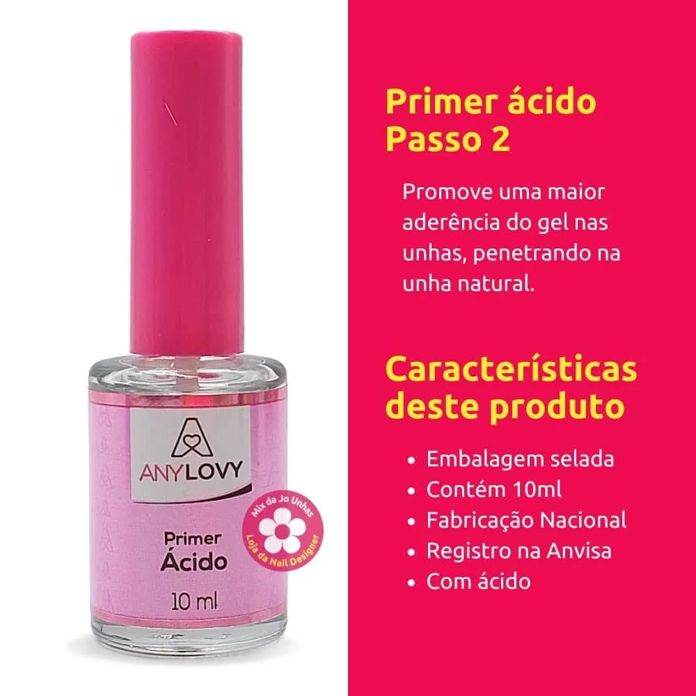 Primer adesivador ácido Any Love 10ml Passo 2