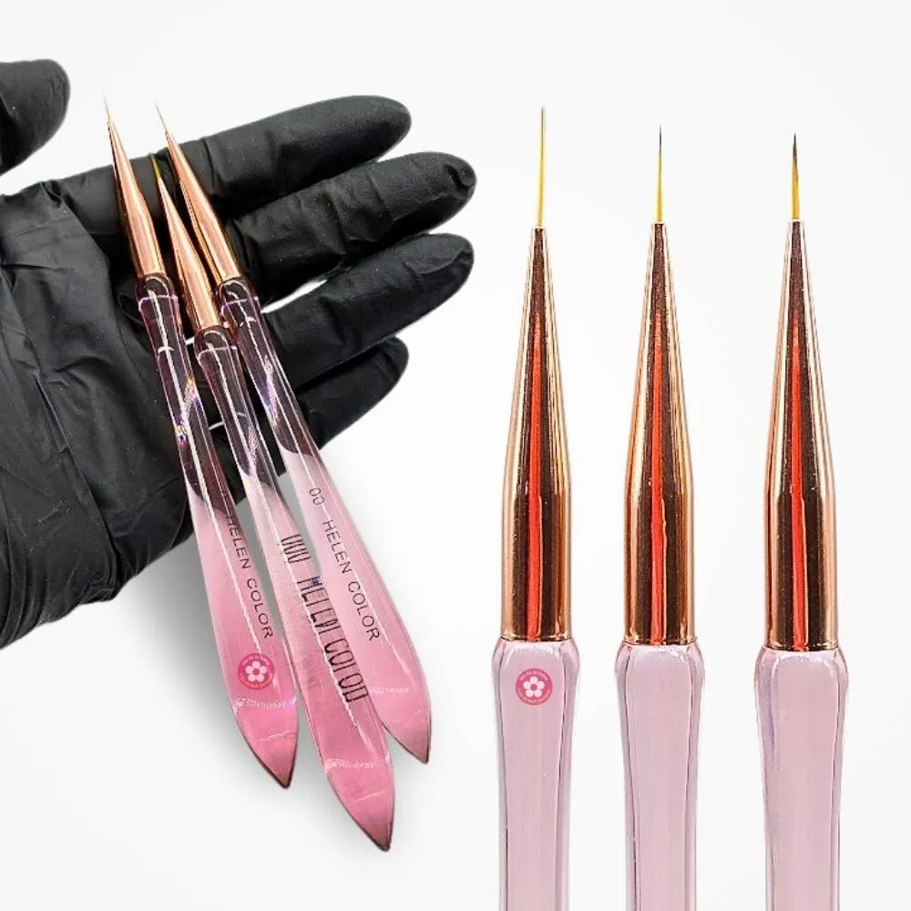 Kit pincéis Ponta ultra fina 0, 00 e 000 Helen Color