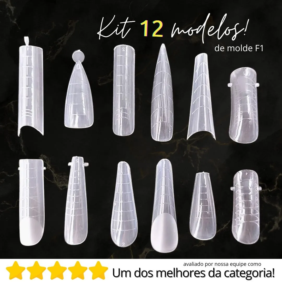 Molde F1 Bailarina Mandorla Quadada Kit com 12 modelos 288 Peças