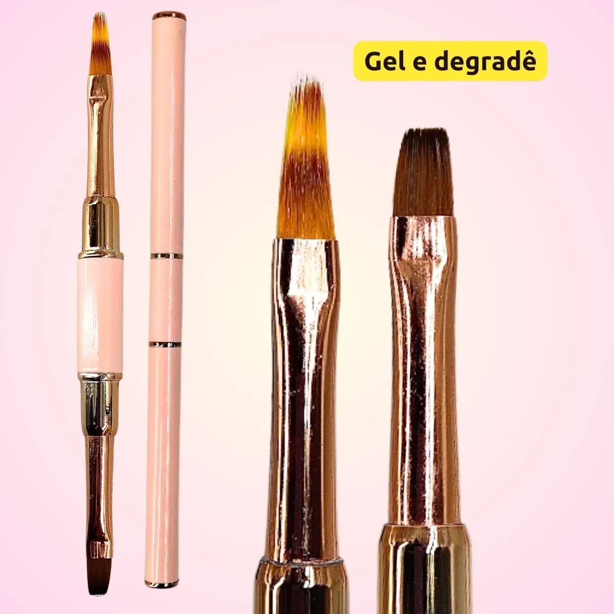 Pincel degradê e quadrado com capas 35B Pincel para gel e decoração