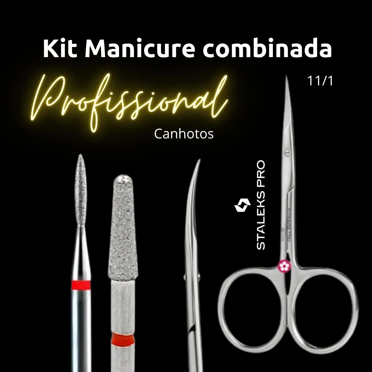 Kit Manicure combinada Brocas e Tesoura Staleks