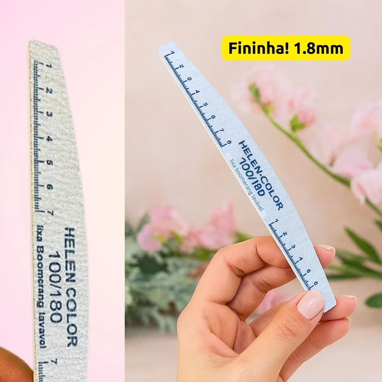 Lixa Boomerang 2mm Fininha Régua Helen Color