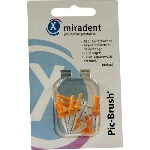 Miradent Interdental Pic-Brush Substituição Konisch Orange 12 PCs