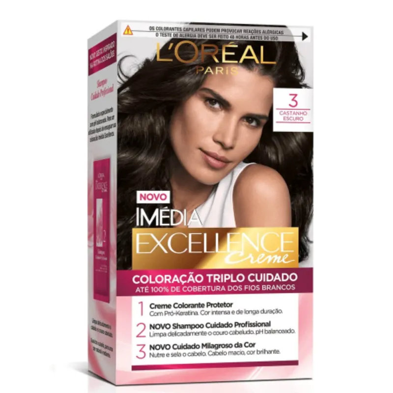 Imedia Excellence Coloração kit 3 Castanho Escuro