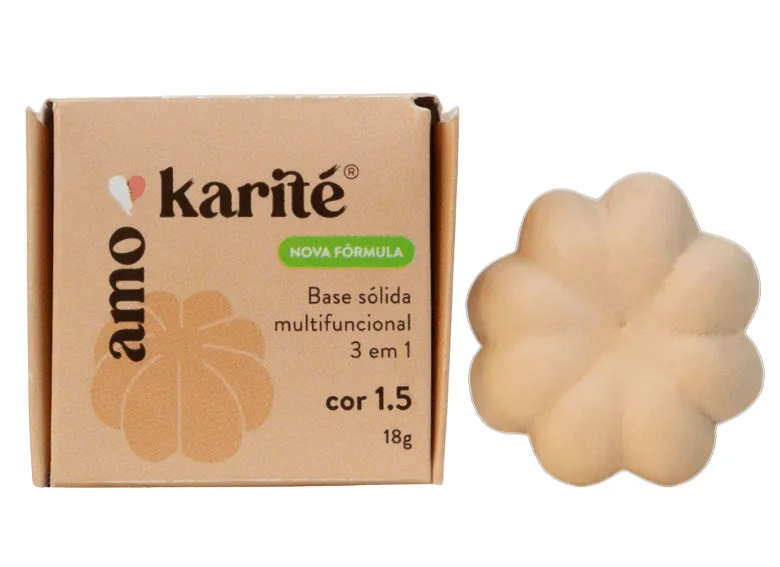 AmoKarité Base Sólida Multifuncional 3 em 1 - Cor AK 1.5 - 18g