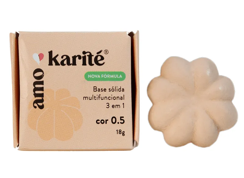 AmoKarité Base Sólida Multifuncional 3 em 1 - Cor AK 0.5 - 18g