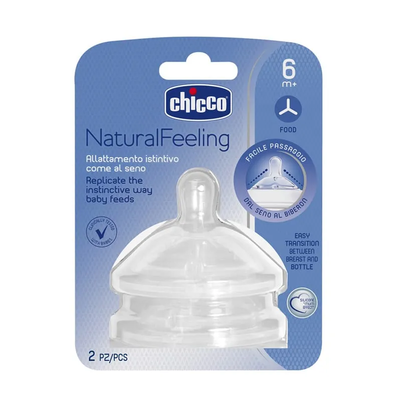 Chicco Natural Feeling Tetina +6 meses Fluxo Papa