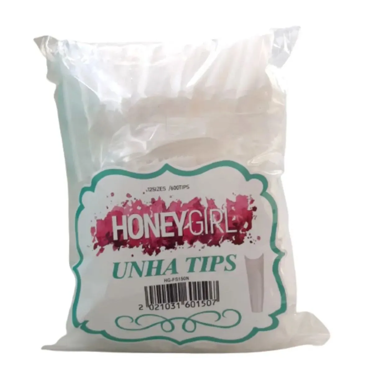 600 Unhas Tips Honey Girl Curvatura C Cor Branca