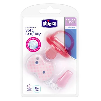 Chicco Pack Chupeta Physio Soft 16-36 meses Rosa + Easy Clip