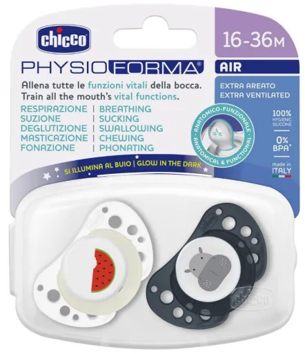 Chicco Chupeta Physio Air Luminosa 16-36 meses Azul x2