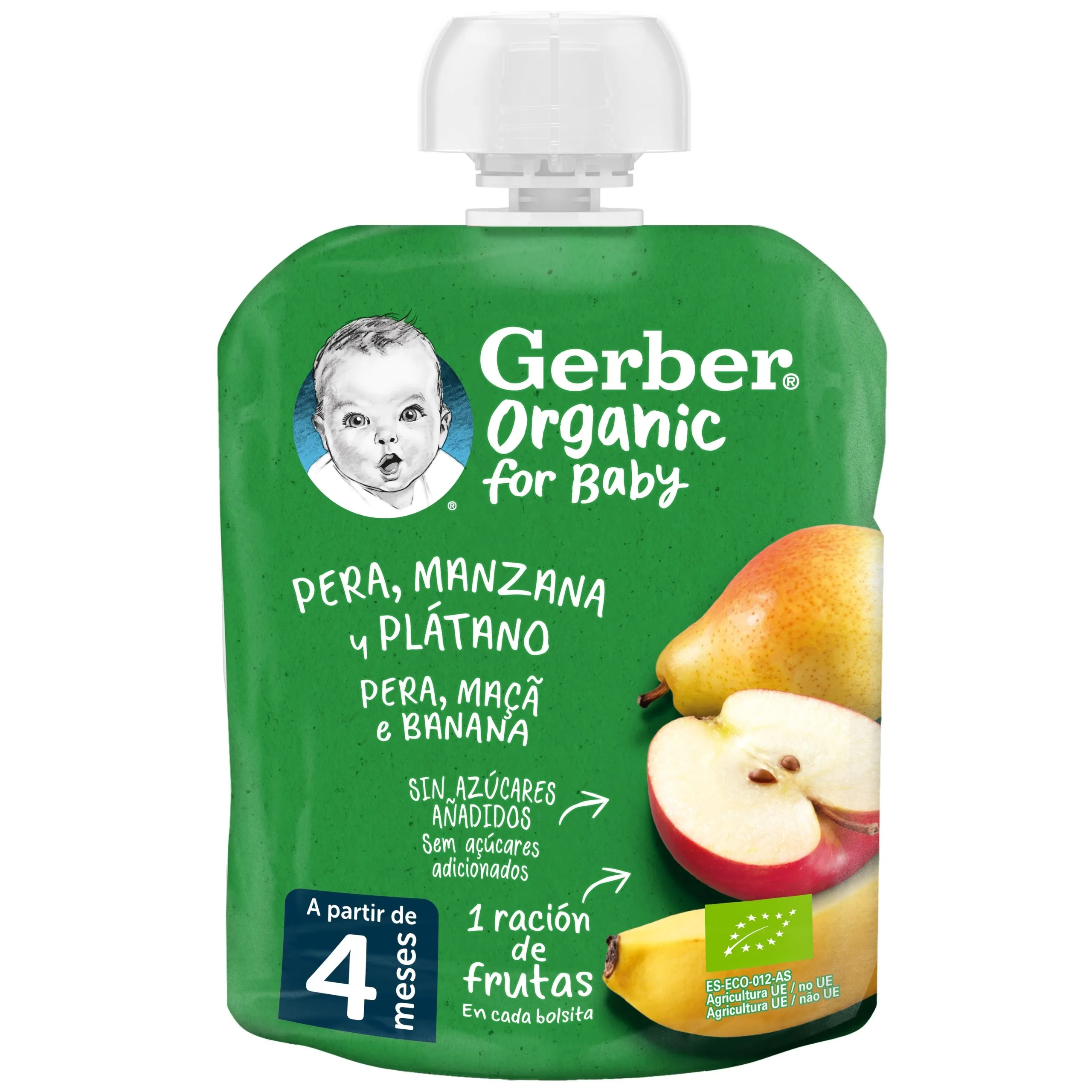 Nestlé Gerber Organic Pacotinho Pêra Maçã Banana 90g - Validade 11/2025