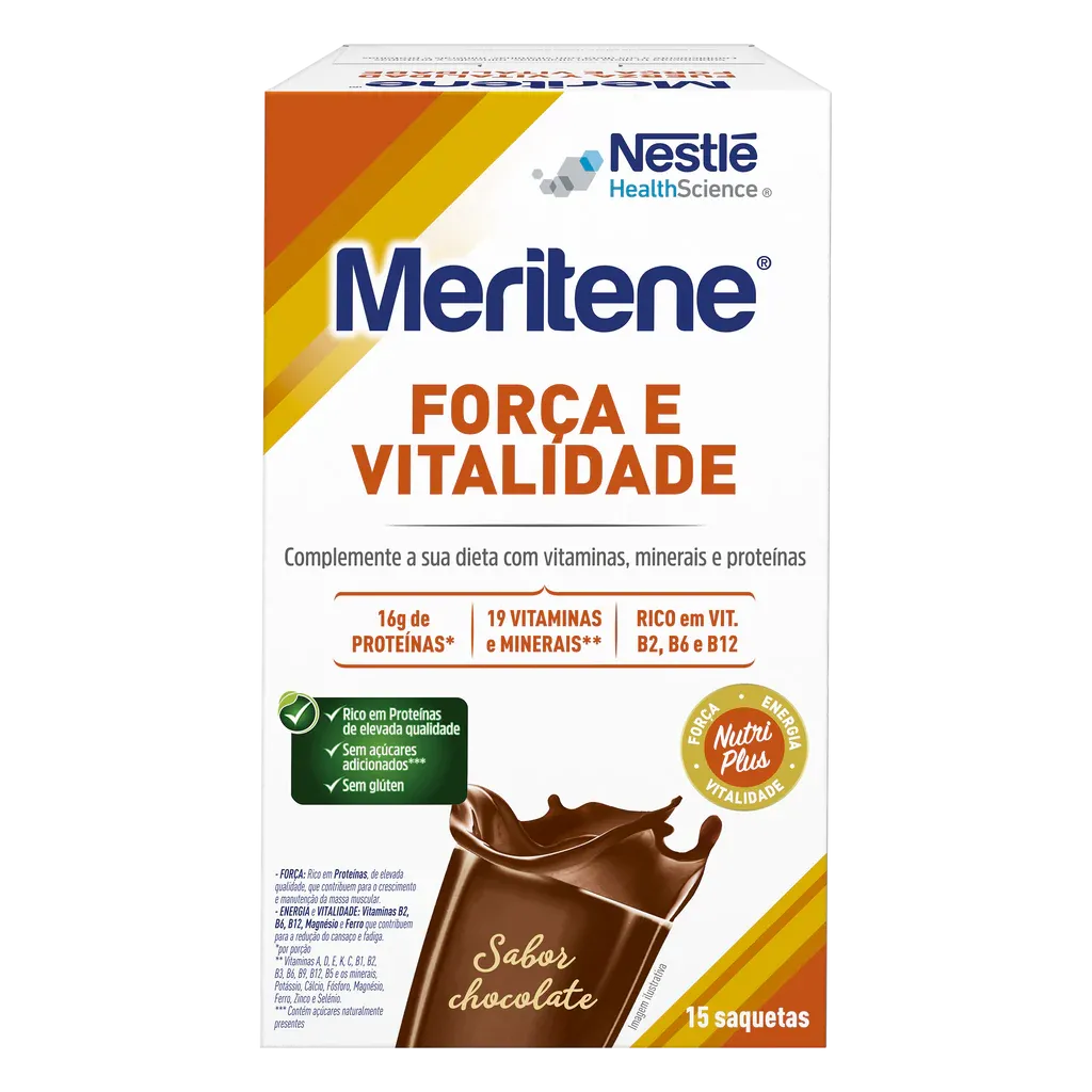 Nestlé Meritene Força e Vitalidade Chocolate 15x30g Saquetas
