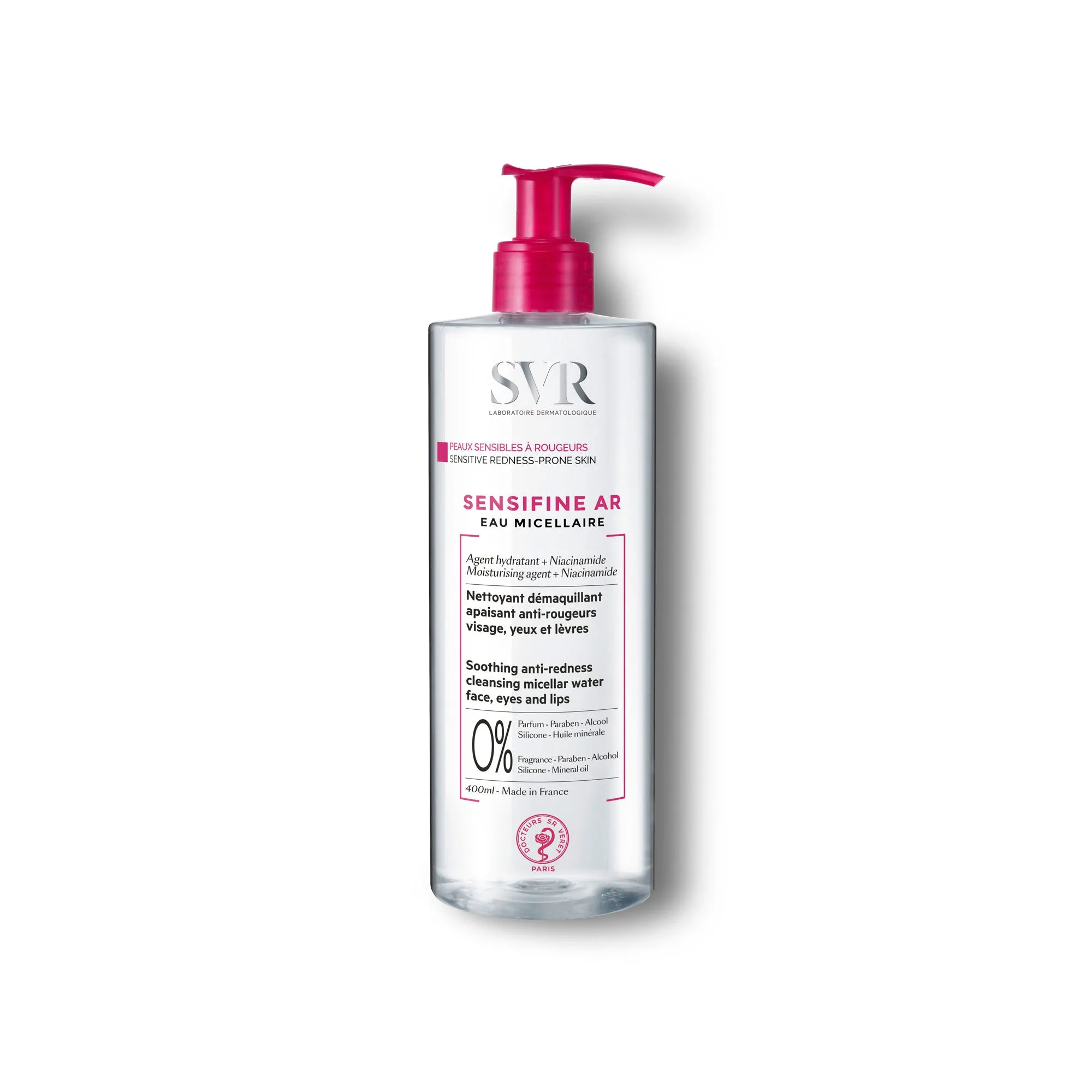 SVR Sensifine AR Água Micelar 400mL – Limpeza Suave Anti-Vermelhidão