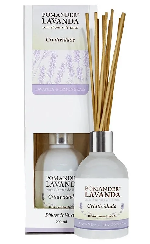 Pomander Lavanda Criatividade com Lemongrass Difusor Varetas 200ml