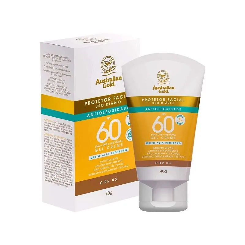 AUSTRALIAN GOLD PROTETOR FACIAL F60 COR 01 40G
