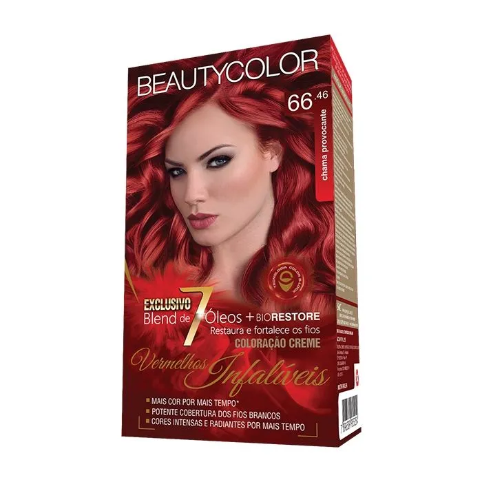 Coloração Beauty Color Kit Vermelho Infaliveis 66.46 Vermelho Picante
