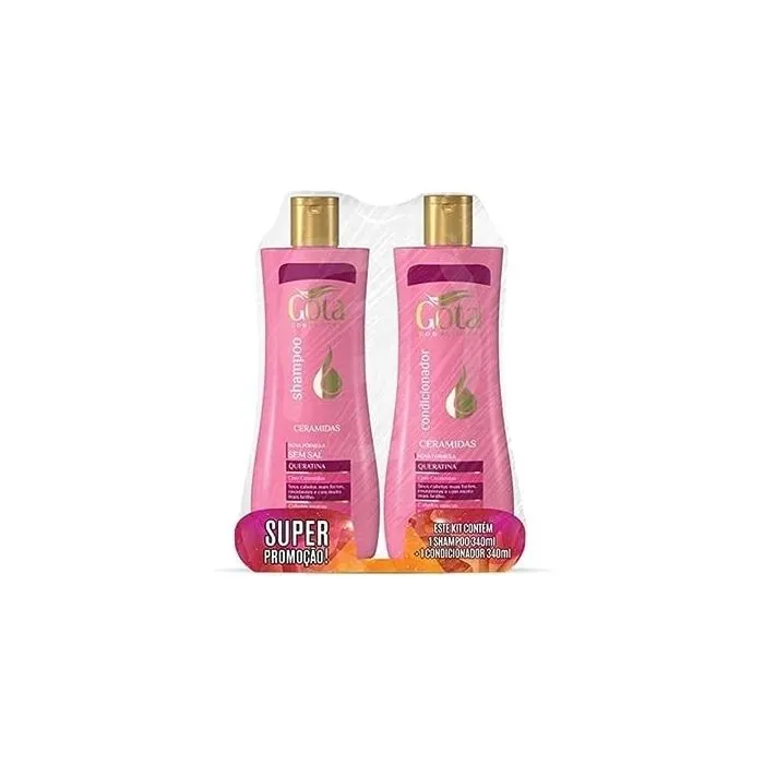 Kit Gota Dourada Shampoo Condicionador 340mL Ceramidas