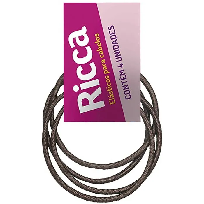 Elastico Ricca Basic Cores Sortidas 1 Kit Com 4 Unidades