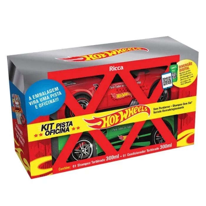 Ricca Kit Shampoo + Condicionador Hot Wheels Pista Oficina 300mL Cada