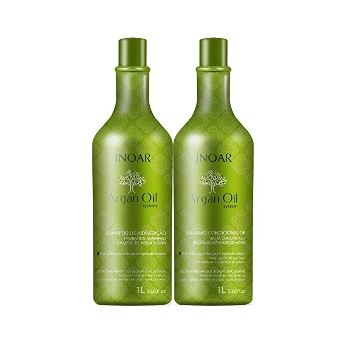 Inoar Kit Shampoo E Condicionador Argan Oil Hidratante 1L Pack Of 2
