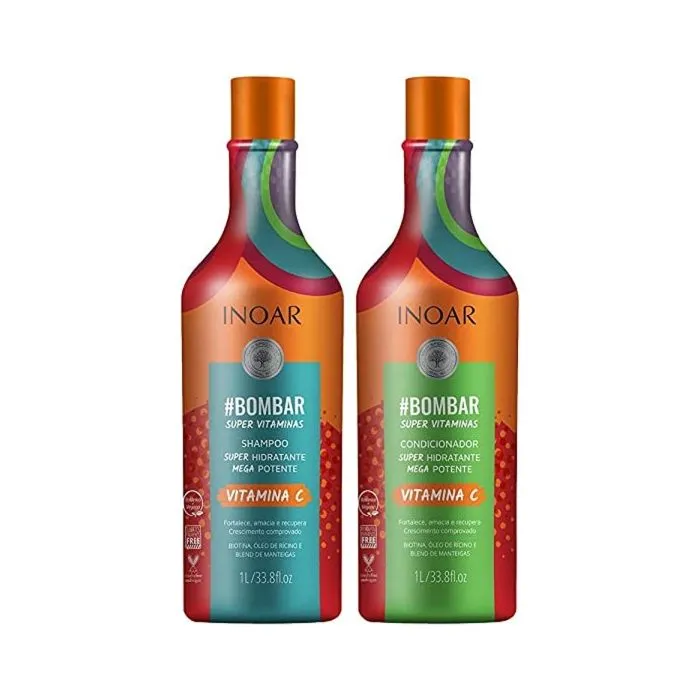 Inoar Kit Shampoo E Condicionador Bombar Super Vitaminas, 1 Litro
