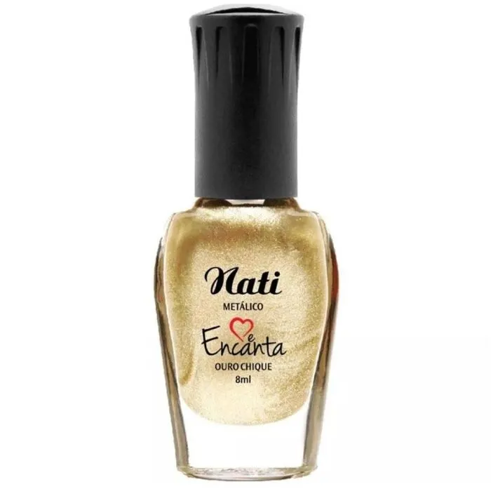 Esmalte Nati 8mL Metalico Ouro Chique