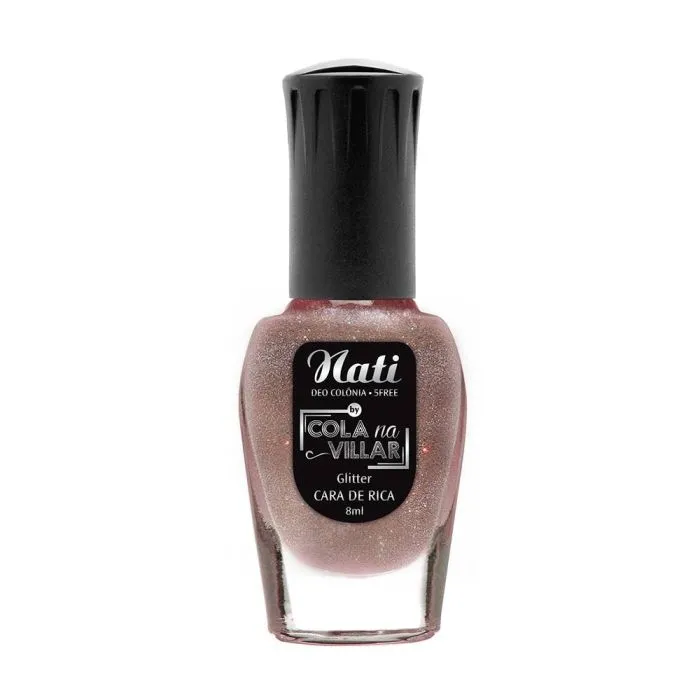 Esmalte Nati Cola Na Villar Glitter Cara De Rica - 8mL