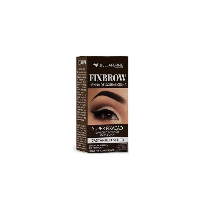 Henna De Sobrancelha Castanho Escuro Fixbrow Bella 10mL Un