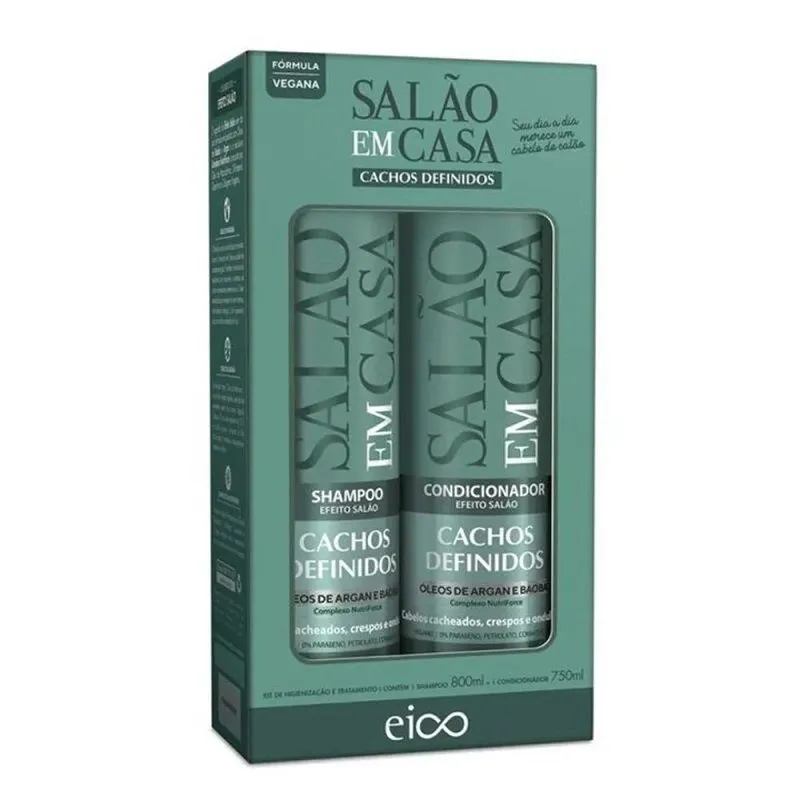EICO KIT SHAMPOO 800ML/CONDICIONADOR 750ML SALAO EM CASA CACHOS
