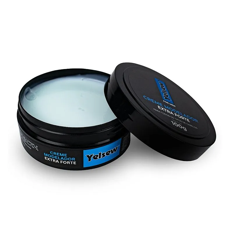 Creme Modelador Pomada Extra Forte Cabelo Penteado Definição Prolongada Hidratação Antifrizz Fixação Natural 100g, Yelsew