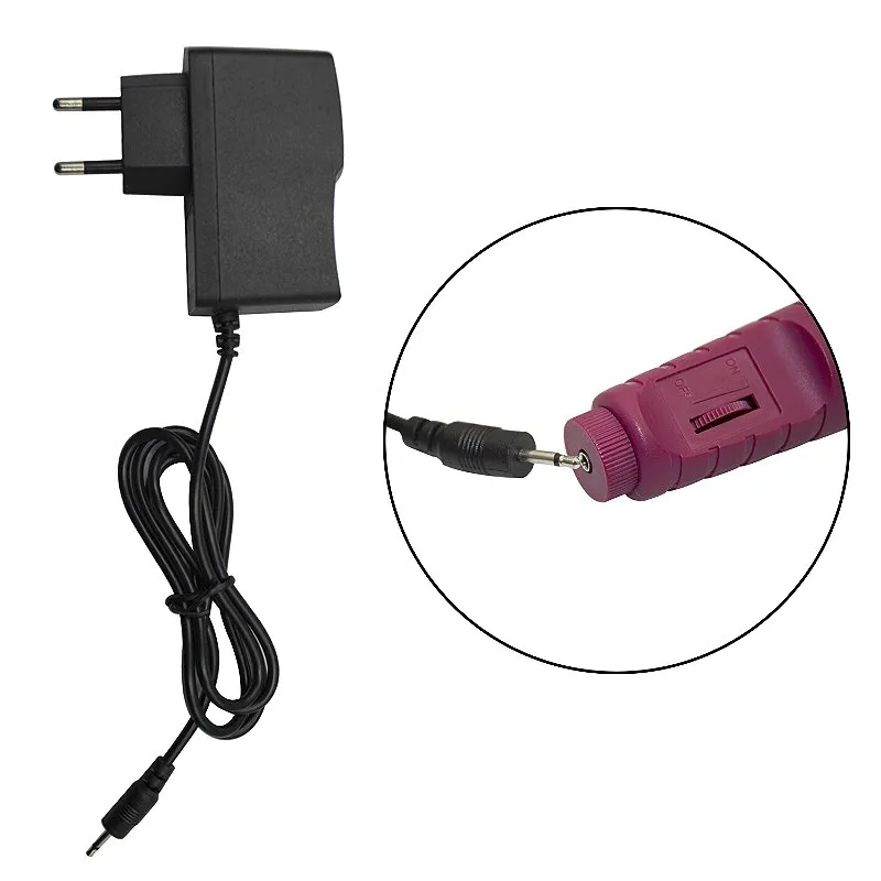 Kit 100 Fonte Carregador Lixadeira Motor Polimento Alongamento Unhas Gel Fibra 9V Bivolt Atacado