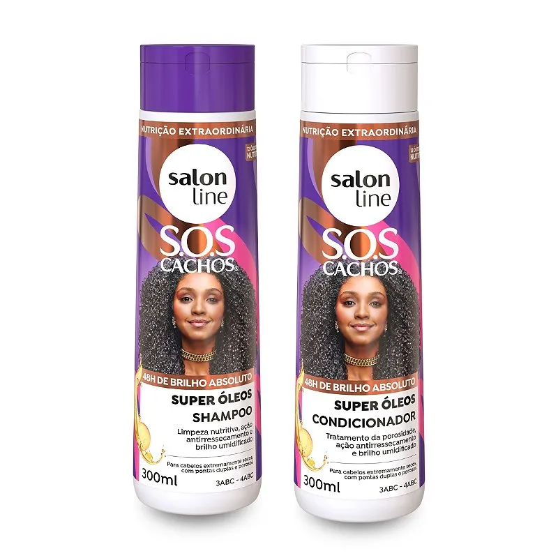 Shampoo + Condicionador SOS Cachos Brilho 300ml Salon Line
