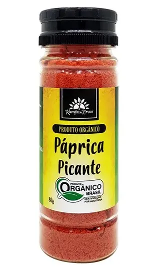 Kampo de Ervas Páprica Picante Condimento Puro Orgânico 80g
