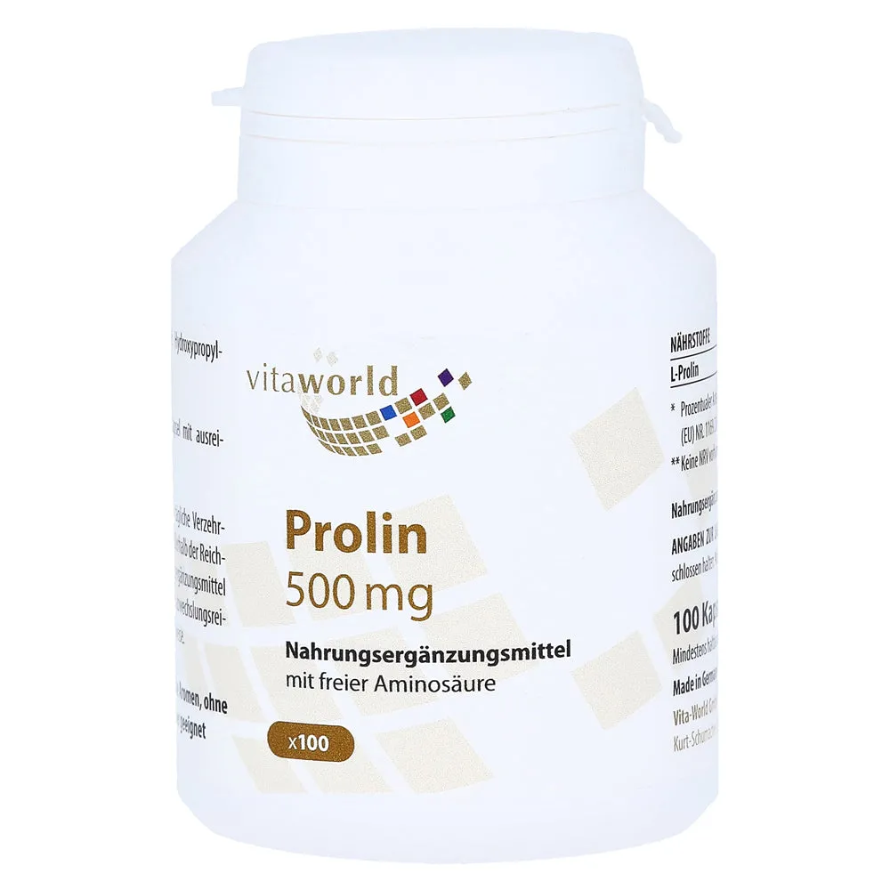 Cápsulas de prolina 500 mg 100 tampa
