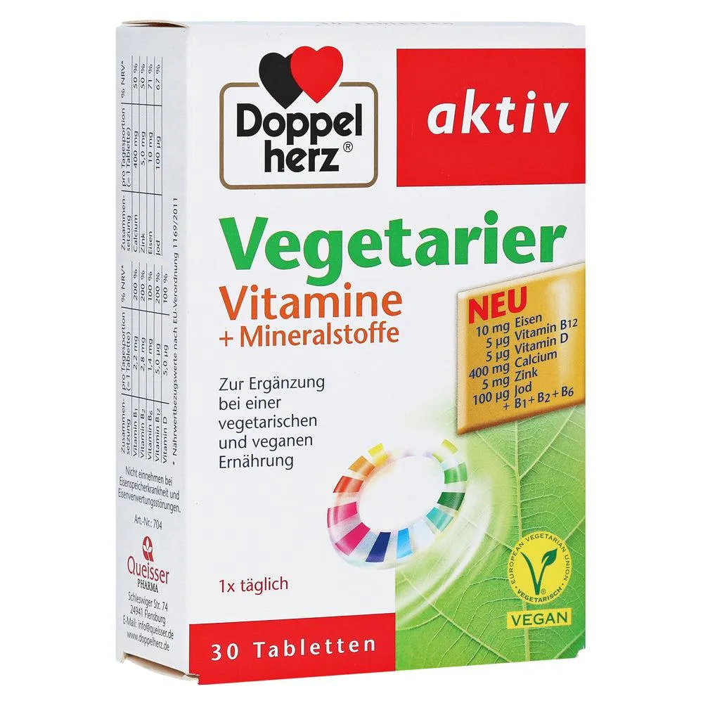 Vitaminas vegetarianas doppelherz+comprimidos de minerais 30 guias